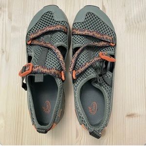 Chaco Odyssey Boys Size 4 Lichen Green Orange Hiking Sneakers Shoes